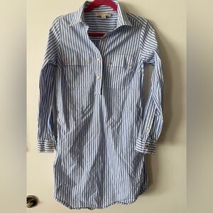 Michael Kors Blue and White Striped DressShirt